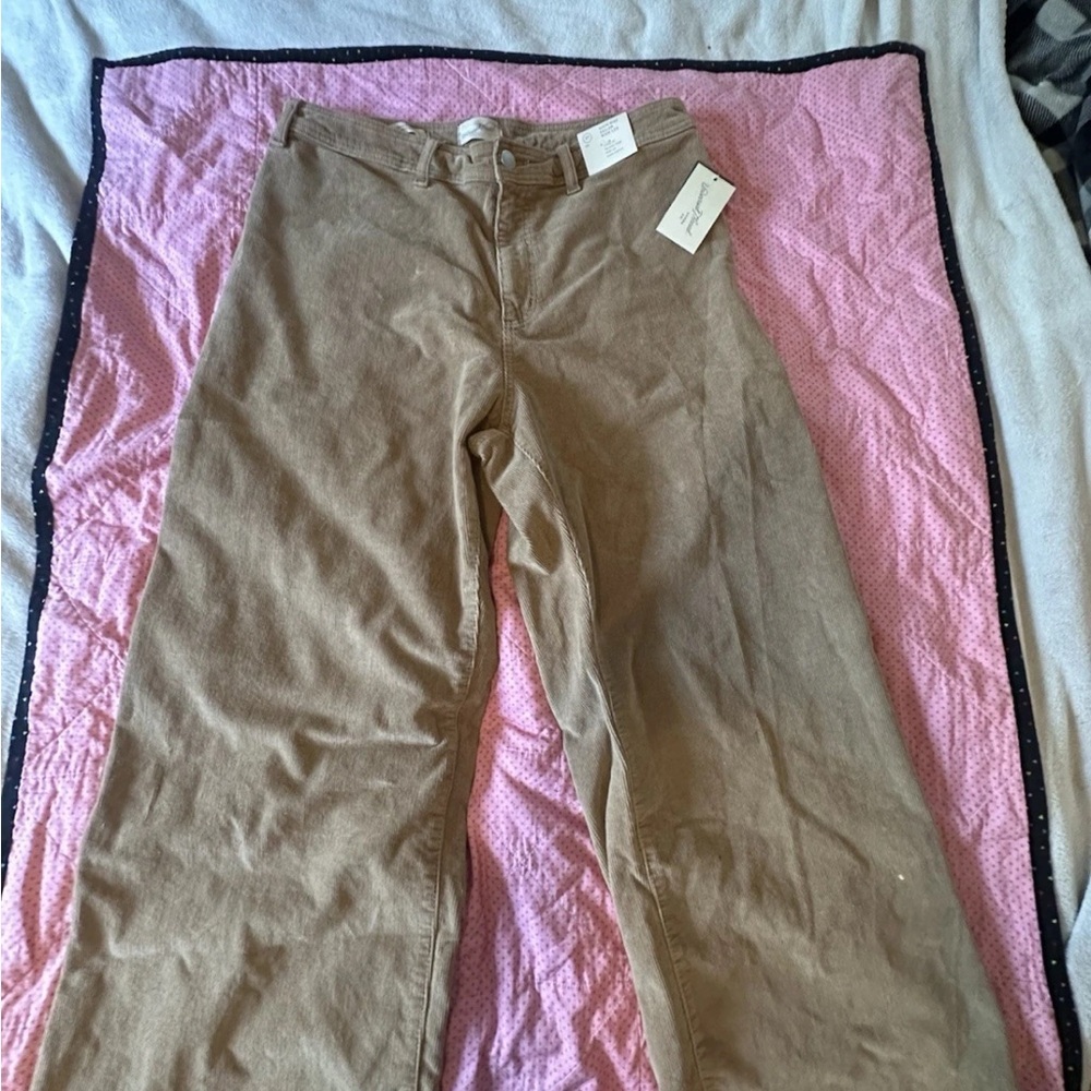 Tan Wide-Leg Pants